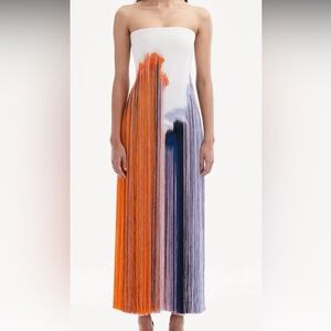 Elegant Strapless Multicolor Dress